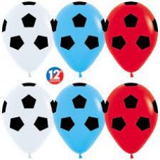 Шар (12''/30 см) Футбольный мяч, Триколор (005/015/041), пастель, 5 ст, 12 шт.