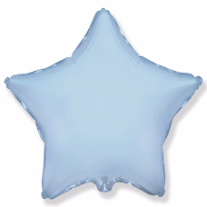 Шар (18''/46 см) Звезда, Светло-голубой, 1 шт.
