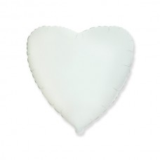 Шар (32''/81 см) Сердце, Белый, 1 шт.