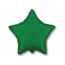 Шар (18''/46 см) Звезда, Зеленый, 1 шт.