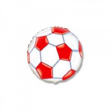Шар (18''/46 см) Круг, Футбольный мяч, Красный, 1 шт.