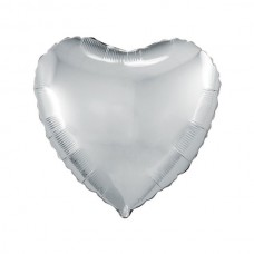Шар (30''/76 см) Сердце, Серебро, 1 шт. в упак.