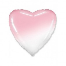 Шар (18''/46 см) Сердце, Розовый, Градиент, 1 шт.