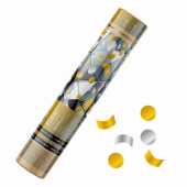 СМ009_Максэм_Пневмохлопушка зол.,серебр. конфетти,прямоугол.,кружки 30 см_100/1